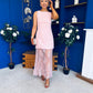 Pauline Detailed Midi Dress Pwr Pink