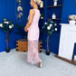 Pauline Detailed Midi Dress Pwr Pink