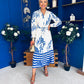 Marion Boarder Print Shirt Dress Blue