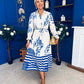 Marion Boarder Print Shirt Dress Blue