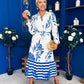 Marion Boarder Print Shirt Dress Blue