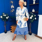 Marion Boarder Print Shirt Dress Blue