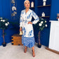 Marion Boarder Print Shirt Dress Blue