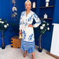 Marion Boarder Print Shirt Dress Blue