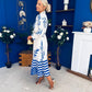 Marion Boarder Print Shirt Dress Blue