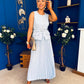 Bernice Detailed Waistcoat & Skirt Set Pwr Blue
