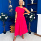 Savanna Detailed Midaxi Dress Hot Pink