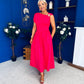 Savanna Detailed Midaxi Dress Hot Pink