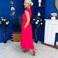 Savanna Detailed Midaxi Dress Hot Pink