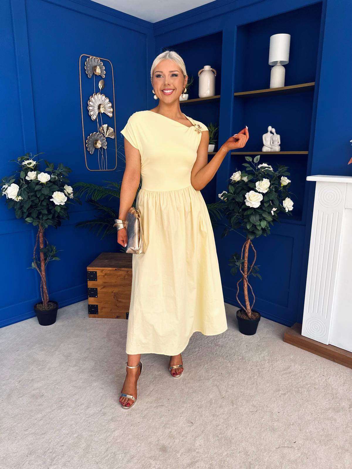 Savanna Detailed Midaxi Dress Yellow