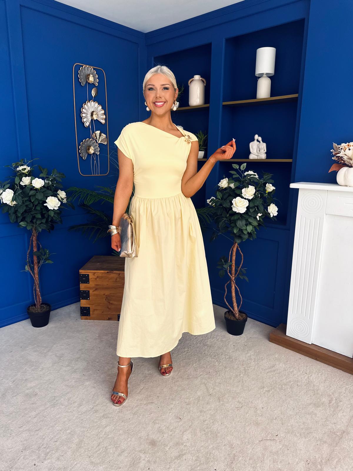 Savanna Detailed Midaxi Dress Yellow
