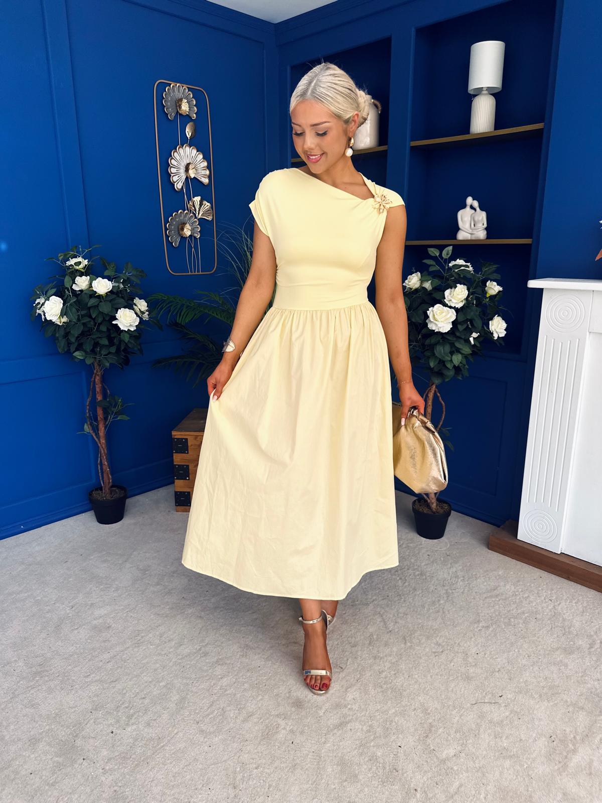 Savanna Detailed Midaxi Dress Yellow