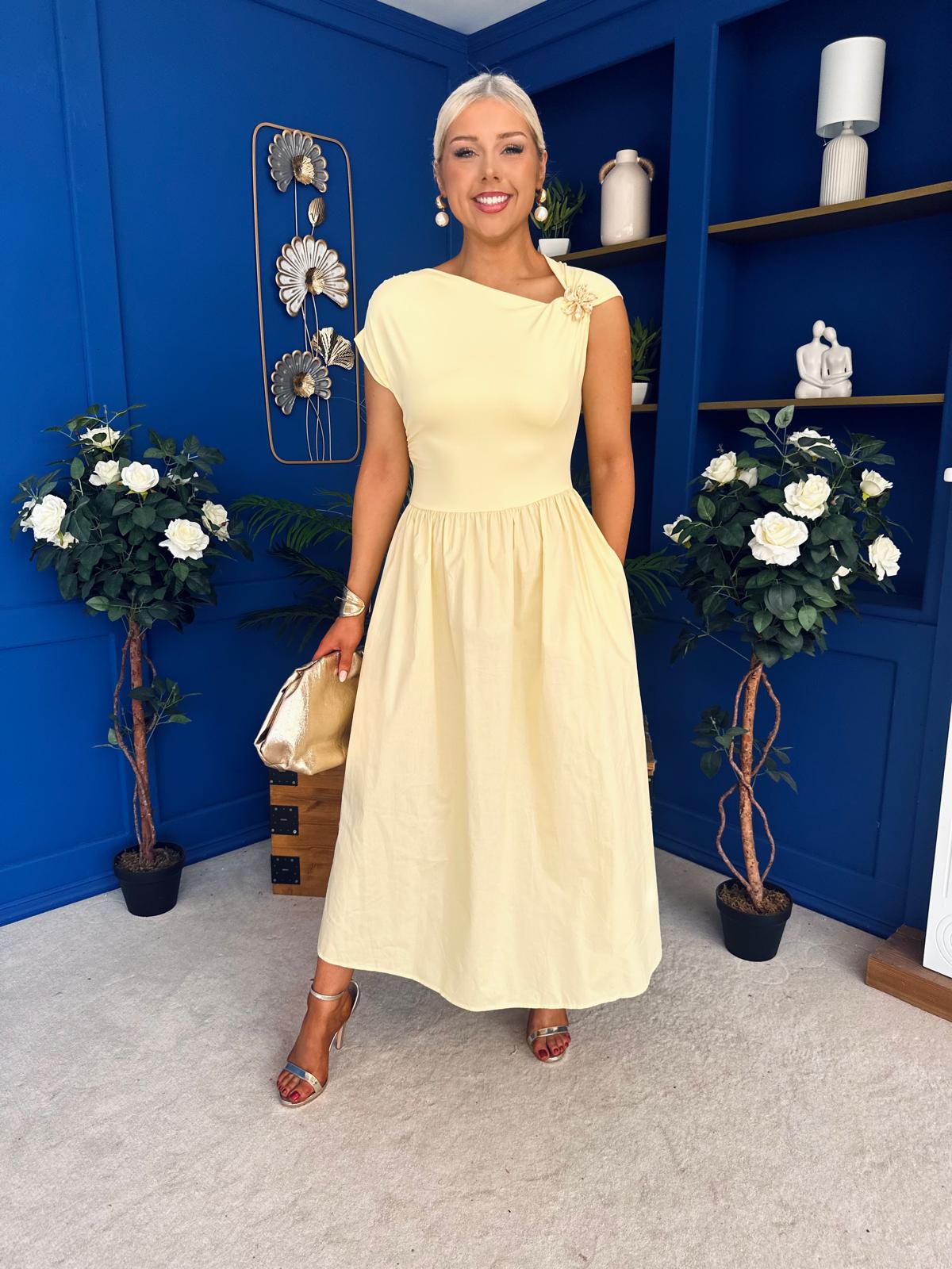 Savanna Detailed Midaxi Dress Yellow