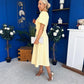 Charlotte Pearl & Bow Detail Occasion Dress Yellow Pre Order 24 Mar