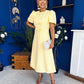 Charlotte Pearl & Bow Detail Occasion Dress Yellow Pre Order 24 Mar
