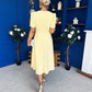 Charlotte Pearl & Bow Detail Occasion Dress Yellow Pre Order 24 Mar