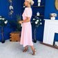 Charlotte Pearl & Bow Detail Occasion Dress Pwr Pink