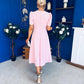Charlotte Pearl & Bow Detail Occasion Dress Pwr Pink