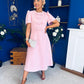 Charlotte Pearl & Bow Detail Occasion Dress Pwr Pink