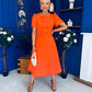 Charlotte Pearl & Bow Detail Occasion Dress Coral
