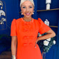 Charlotte Pearl & Bow Detail Occasion Dress Coral