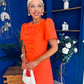 Charlotte Pearl & Bow Detail Occasion Dress Coral