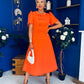 Charlotte Pearl & Bow Detail Occasion Dress Coral