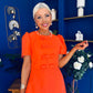 Charlotte Pearl & Bow Detail Occasion Dress Coral