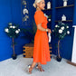 Charlotte Pearl & Bow Detail Occasion Dress Coral