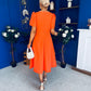 Charlotte Pearl & Bow Detail Occasion Dress Coral