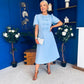 Charlotte Pearl & Bow Detail Occasion Dress Pwr Blue
