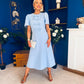 Charlotte Pearl & Bow Detail Occasion Dress Pwr Blue