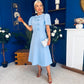 Charlotte Pearl & Bow Detail Occasion Dress Pwr Blue