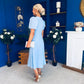 Charlotte Pearl & Bow Detail Occasion Dress Pwr Blue
