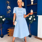 Charlotte Pearl & Bow Detail Occasion Dress Pwr Blue