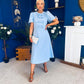 Charlotte Pearl & Bow Detail Occasion Dress Pwr Blue