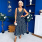 Meadow Banded Midi Dress Polka Black