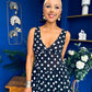 Meadow Banded Midi Dress Polka Black