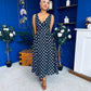 Meadow Banded Midi Dress Polka Black