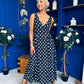 Meadow Banded Midi Dress Polka Black