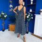 Meadow Banded Midi Dress Polka Black