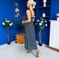 Meadow Banded Midi Dress Polka Black