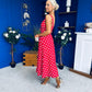 Meadow Banded Midi Dress Polka Red