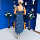 Meadow Banded Midi Dress Polka Navy