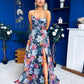 Olive Open Back Occasion Dress Floral Black