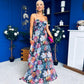 Olive Open Back Occasion Dress Floral Black