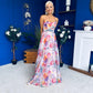 Olive Open Back Occasion Dress Floral Pink