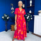 Winnie Banded Midi Dress Marble Pink
