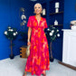 Winnie Banded Midi Dress Marble Pink