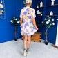 Ashley Frill Detail Mini Dress Floral Purple